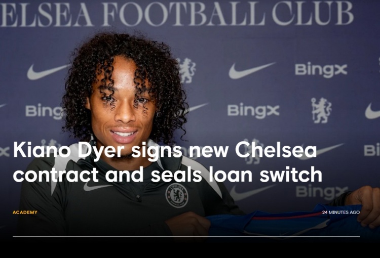 澳客官网-官方：切尔西续约中场小将迪尔至2030年，本赛季将租借荷甲福伦丹